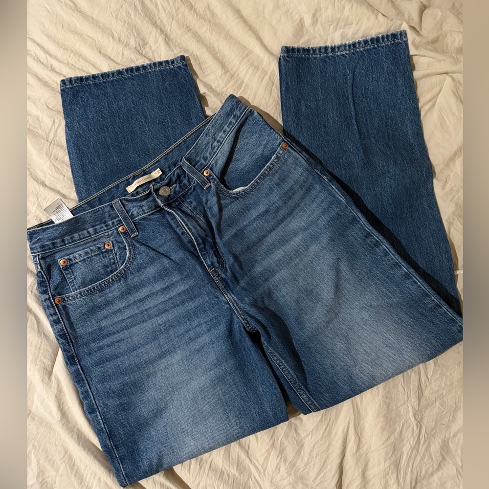 Levi's Women's Low Pro Straight Blue Jeans